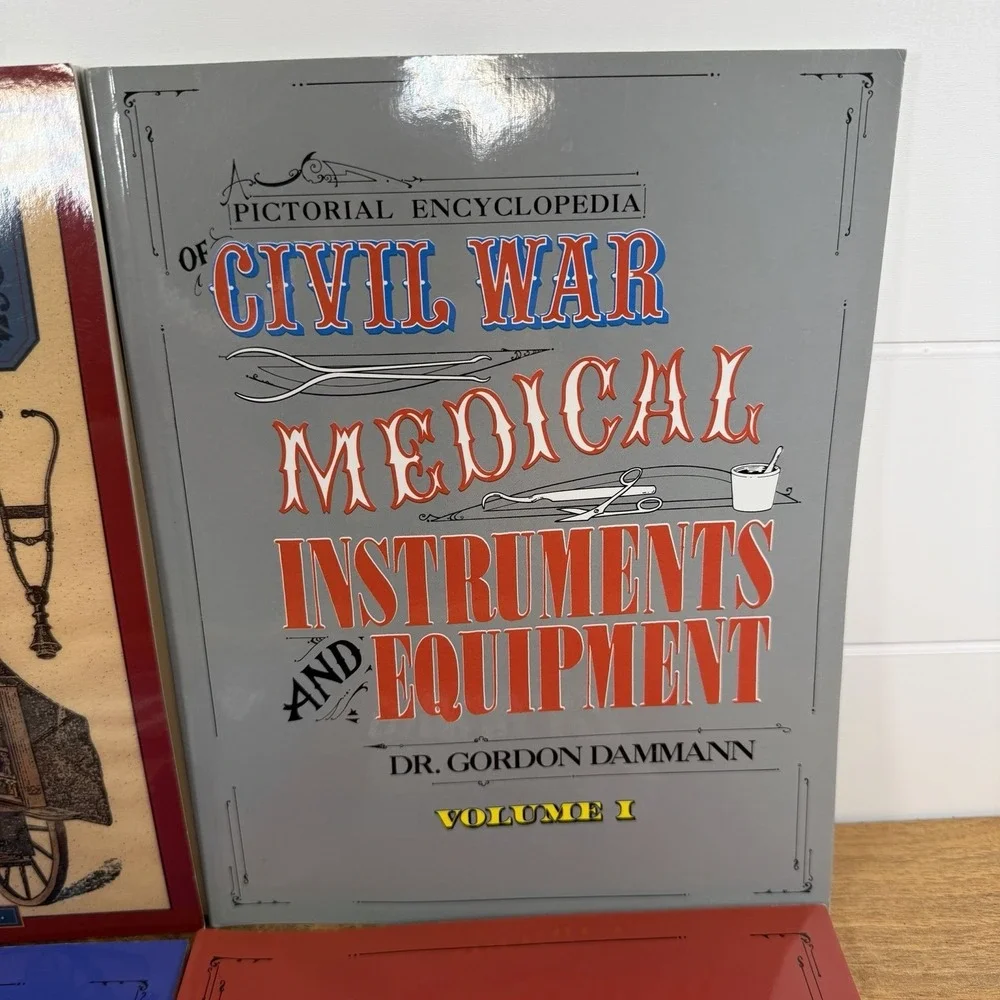 Signed Civil War Medicine 4 Book Lot + Postcard Dammann/ Wilbur History Resource